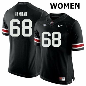 NCAA Ohio State Buckeyes Women's #68 Zaid Hamdan Black Nike Football College Jersey WRK7545ZC